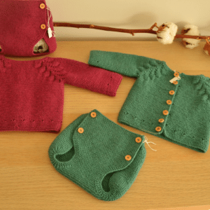 conjunto lana bebe hecho a mano