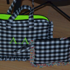 MALETA FUNDA ORDENADOR VICHY CON VOLANTITO