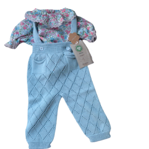 PANTALÓN PETO TIRANTES AZUL EN ALGODÓN ORGÁNICO