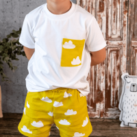 Conjunto niño clouds yellow